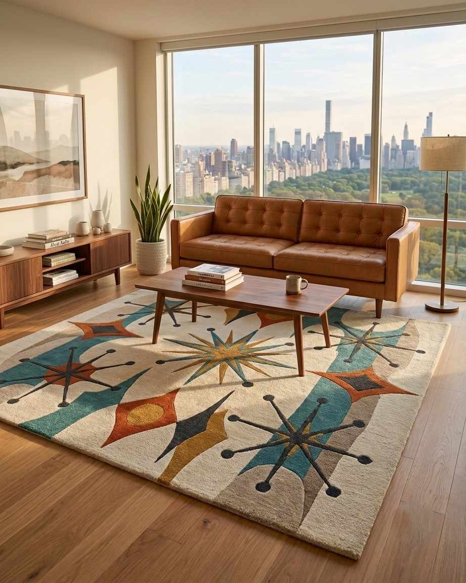 Retro Mid-Century Modern Rug