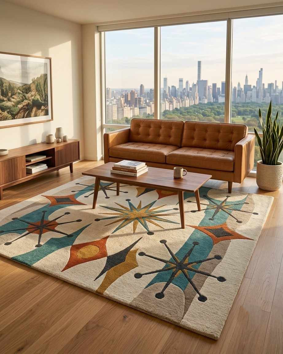 Retro Mid-Century Modern Rug