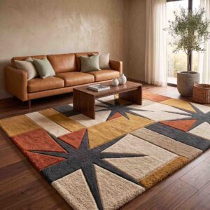 Mid-Century Modern Geometric Rug