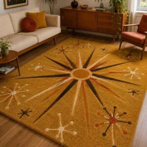 Mustard Yellow Starburst Rug